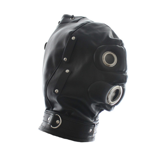 Leather Headgear Harness Mask and Mouth GAG High Quality Multiplex Slave Hood Adult Sex Game Toys