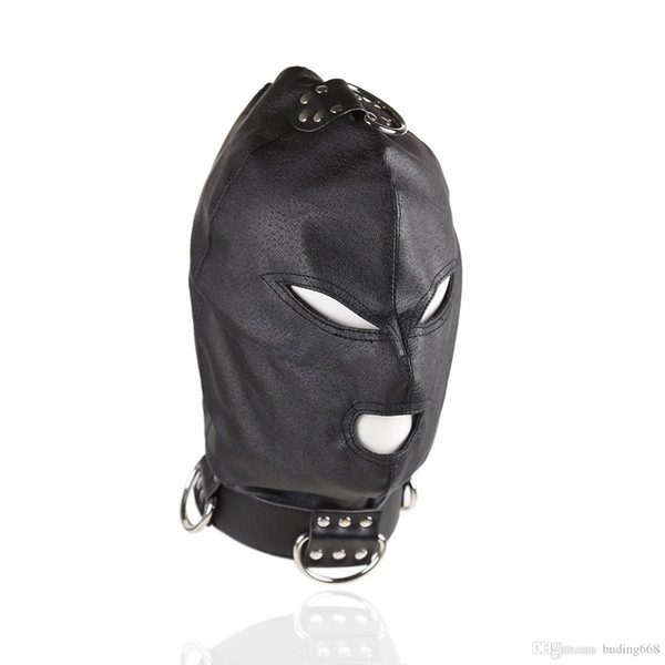 High Quality Leather Bondage Hood Mask Fetish Face Mask Cap Sex Product Toys Sex Slave Game For Adults BDSM Bondage Device