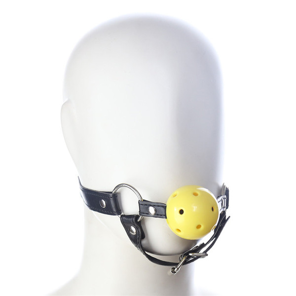 New open mouth bondage yellow silica gel ball gag passion flirting BDSM mouth gags sex product toys