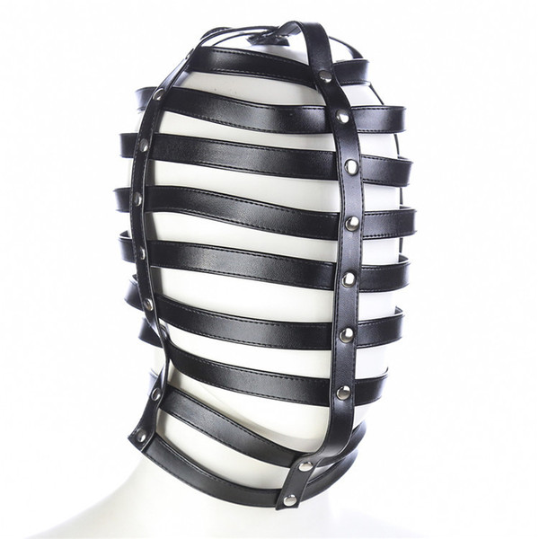 Sex Products Leather Mask Harness With Silicone Ball Gag Harness Fetish Bondage Sex Mask Adult Erotic Toys For Couple A778