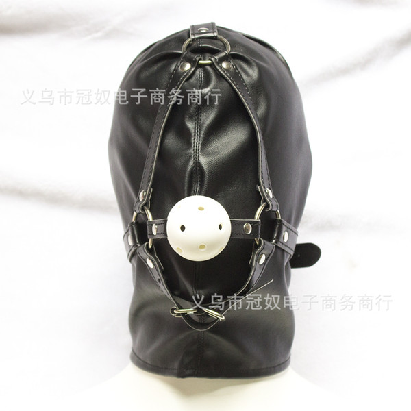 PU Leather Open Mouth Gag Head Harness Bondage Restraints Sexy Mask With Ball Gaged Adult Sex Toys For Couple Sex Products S889