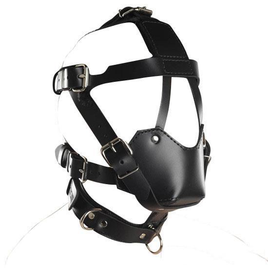 Slave Bright Muzzles Leather Hoods Mask Removable Mouth Gag Goggles Fetish Fantasy Sex Product For Adult Head Restraints BDSM Bondage