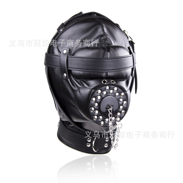 Mask Caps+6 Locks Alternative Toys Fetish BDSM Restraints Bondage Toy Removable Mouth Gag Goggles Fetish Fantasy Sex Alternative Stimulation