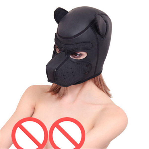 BDSM Sex Toys Black Leather Head Harness With Muzzle Leather Muzzle Bondage Restraint Gear Adult Sex Product A778