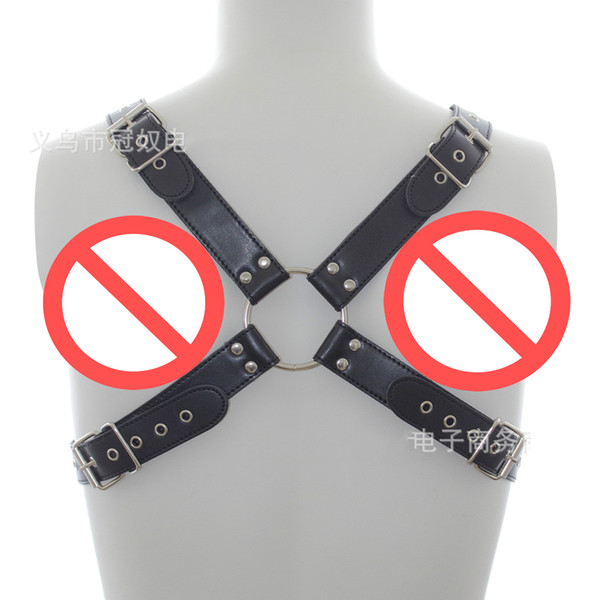 Men black fetish sex bondage restraint Adults Games Faux top quality Leather Harness Male Slave Strap Belt Sex Products