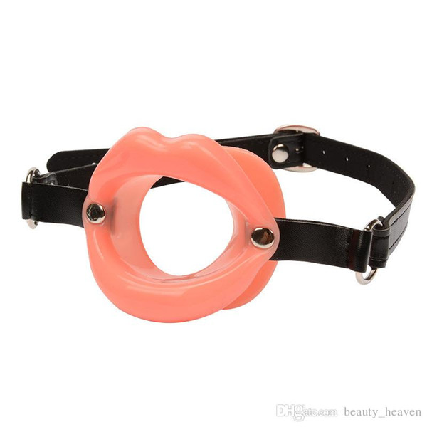 Sexy Lips Rubber Leather Open Mouth Gag Oral Fetish Slave Bdsm Bondage Ring Gag Erotic Sex Toy For Couples Adult Sex Products