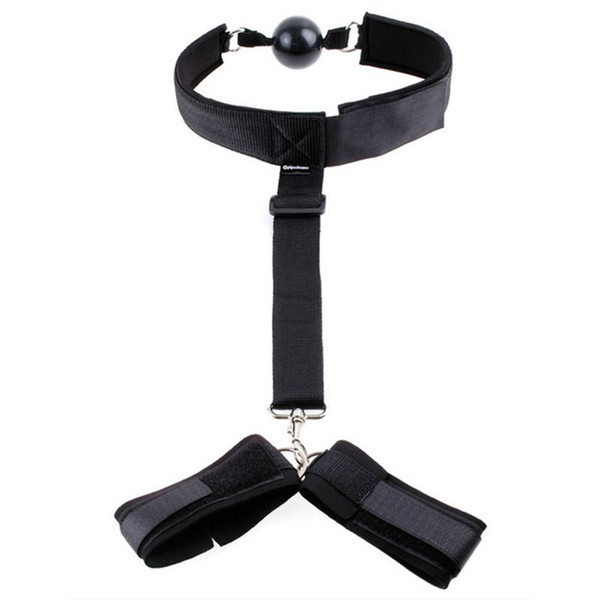 Leather Open Mouth Gag Ball Harness Restraints Erotic Games With Handcuffs Slave Fetish BDSM Bondage Sex Toys For Couples Adult Products