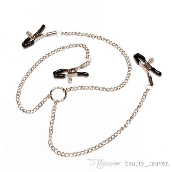 Sexy SM Nipple Clamps with Metal Chain Breast Vagina Clips BDSM Fetish Bondage Erotic Sex Toys For Women Couples Adult Game