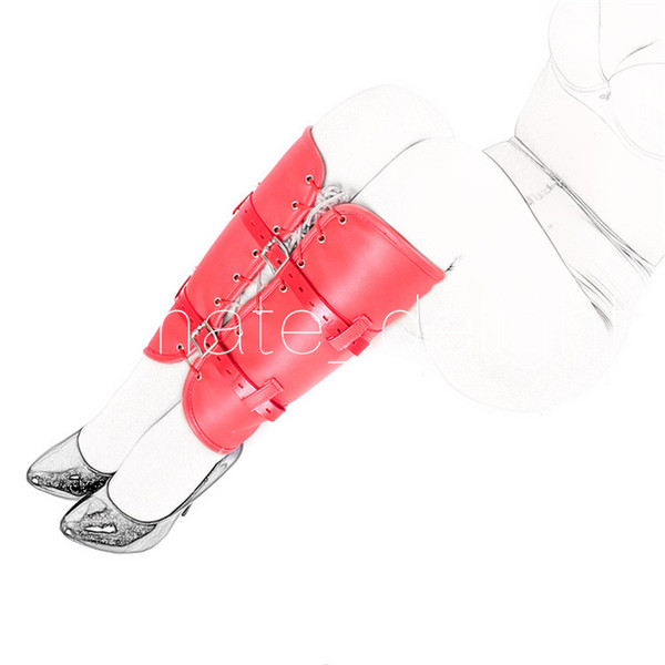 Red Thicken PU Leather Calf Bondage Restraint Sex Toys for Women BDSM Fetish Leg Binder Cuffs Role Play Sex Products in Adult Game