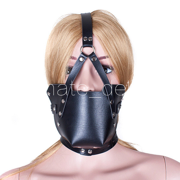 Fetish Erotic Sex Toys For Women BDSM Ball Gag Mouth Plug Head Mask PVC Leather Bondage Belt Slave In Adult Games Adult Products