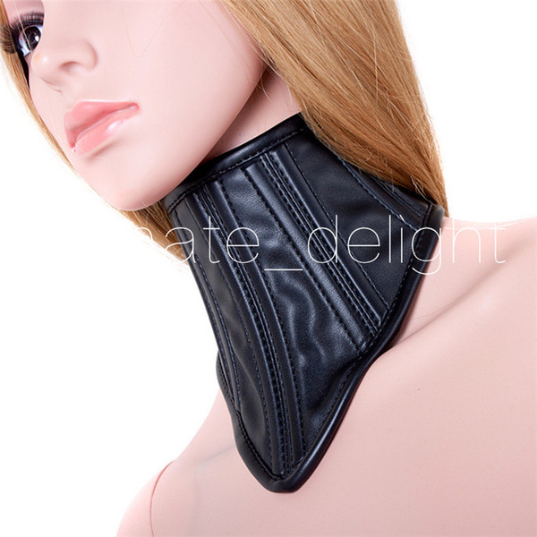 Newest White PU Leather Sex Bondage Neck Collar Neck Bondage Restraints Adult Products Sex Toys For Couples