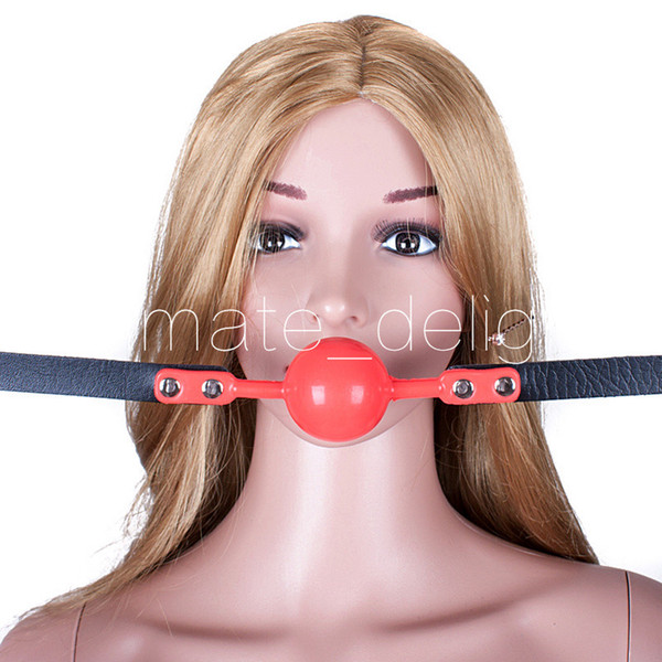 Adult Game Women pu leather 48mm silicone mouth seals are adjustable to lock BDSM products Adult Products