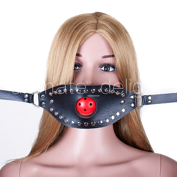 Fetish Oral Sex Products Toys For Women ,BDSM Ball Gag Mouth Plug Head PVC Leather Bondage Belt Slave In Adult Games Adult Products