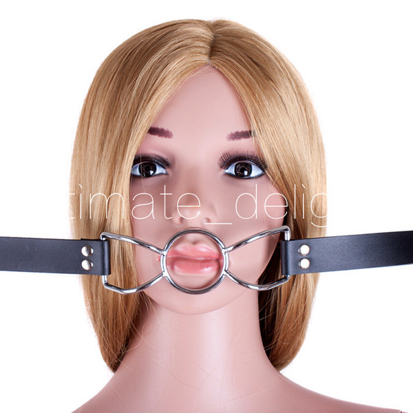 PU Leather Wrapped O-Ring Gag Open Mouth Gag BDSM Bondage Adult Games Sex Toys for Women Bed Restraint Adult Game