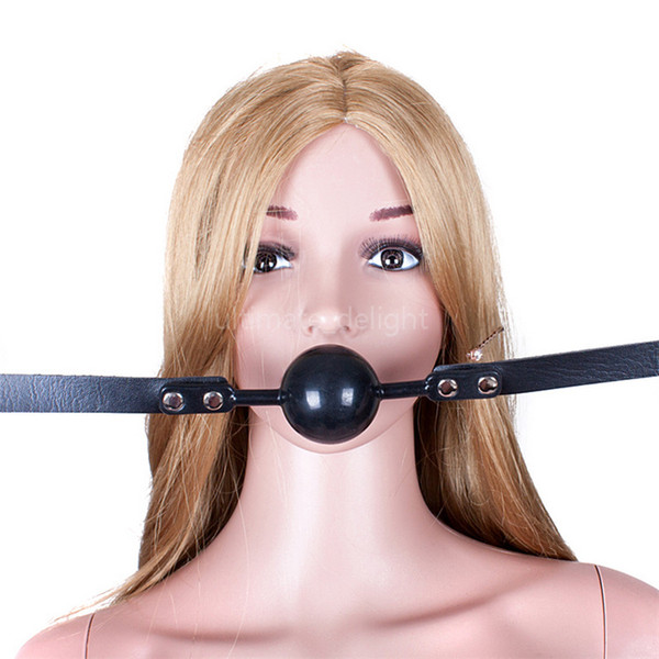 Black 48mm Silicone Ball Gag for Couples Adult Bondage Sex Toys BDSM Bondage Sex Products for Slave Game Erotic Toys Sexy Toys