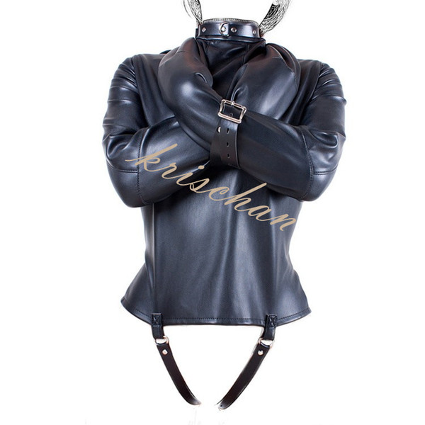 Women Straitjacket Faux Leather Strict Bondage Jacket Fetish Sex Training Adult Sex Toy SM Body Harness Fetish Product