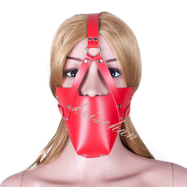 Fetish Erotic Sex Toys For Women BDSM Ball Gag Mouth Plug Head Mask PVC Leather Bondage Belt Slave In Adult Games