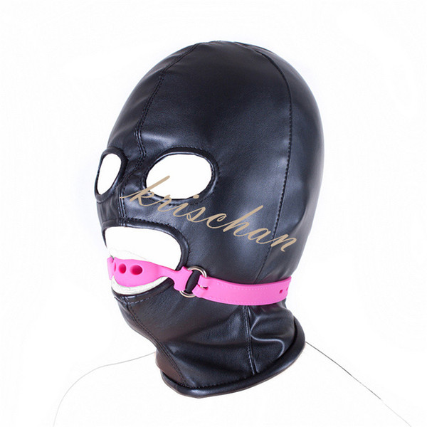 3 Size New Open Mouth Bondage Pectin Ball Silicone Gag Passion Flirting BDSM Mouth Plug Chastity Device Sex Toy Black Pink