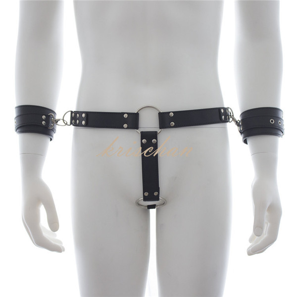 Leather Hand Cuffs Waist Wrist Bdsm Bondage Restraint Harness Fetish Slave Adult Games Sex Toys For Woman Products Handcuffs