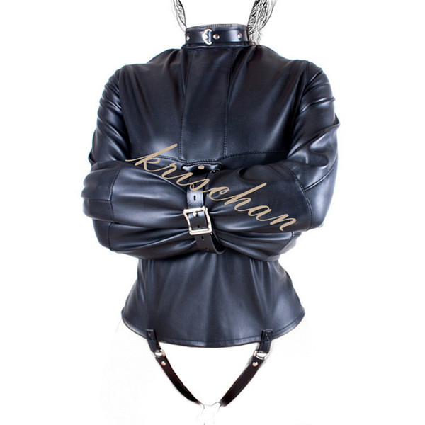 Leather Binding Shirt Zip Lockable Adjustable Belt BDSM Torture Instrument Slave Bondage Positioning Sex Kit