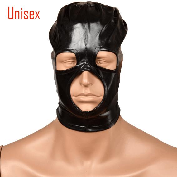 Black BDSM Sex head masks hood slave mask sm player open eye men adult products for couples lingerie role play Flirting Sex toys