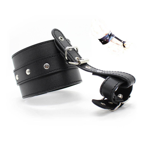 Sex Bondage PU Leather Sex Bondage Fetish Ankle to Toe Restraint Cuffs Adult Slave Training Set