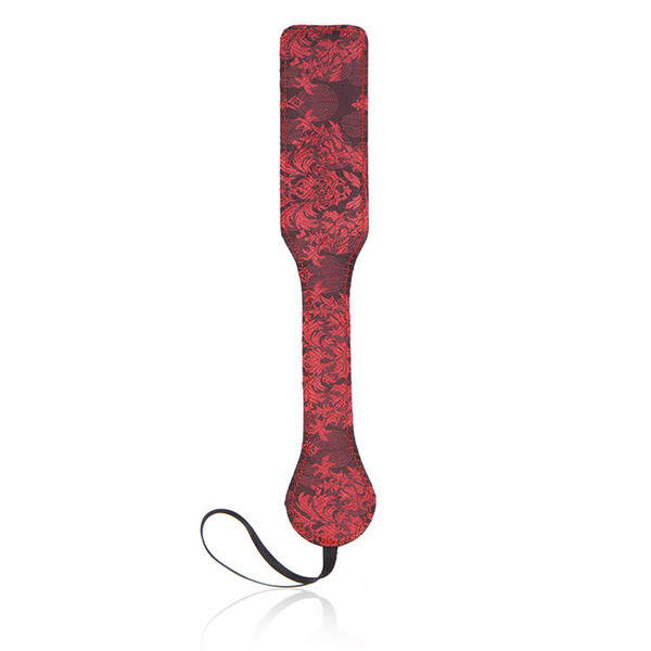 Unisex Bondage Fetish Red embroidery pattern Spanking Paddle Paddle Whip Spanking Tawse, Party Fun, Fetish Role Play Kit