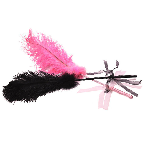 Sexy Whip Novelty Toy Sex Toys Black Or Pink Ostrich Feather Whip Flirt toys for womens Adult Games Sex Products