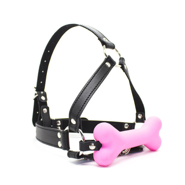 Sex Bondage Silicon Stick Bit Gag Dog Bone Head Harness Muzzle Gag Fetish Pet Play Slave Training Toys