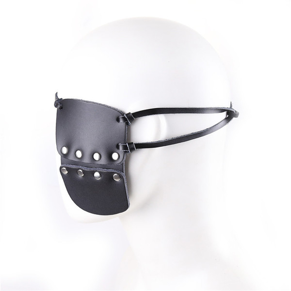 Adult Bondage Game Sexy Fetish Genuine Leather Blindfold Mask Fancy Costume Party Eye Patch Sex Fantasy Bedroom toy