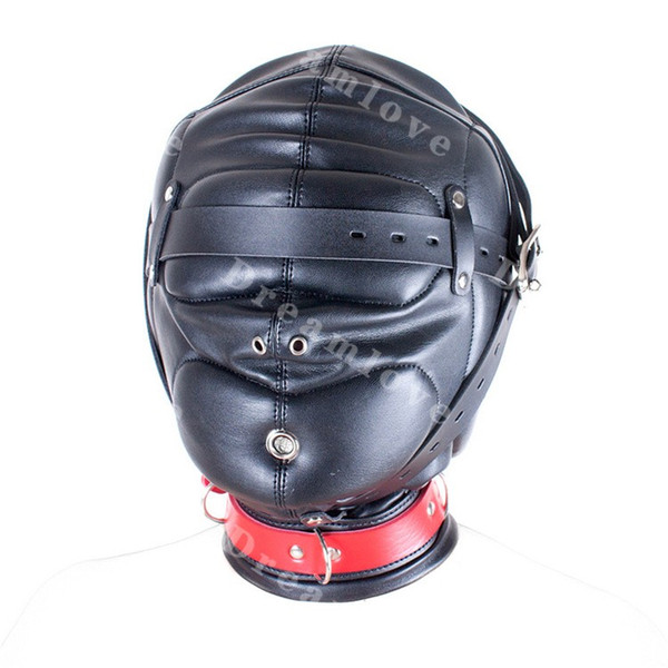 Kinky Fetish Sex Bondage Soft Padded Lether Locking Sex Play Hood Gimp Sensory Deprivation Restraint Toy