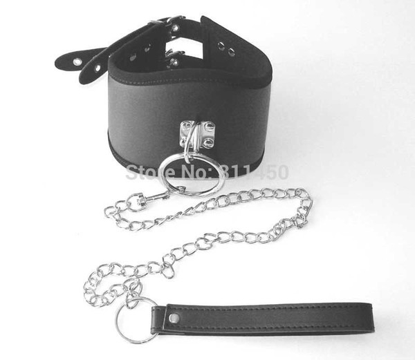 Quality Leather Gimp Fetish Bondage Posture Collar Black Neck Corset with Metal Chain Lead Mistress Fetish Kinky Costume