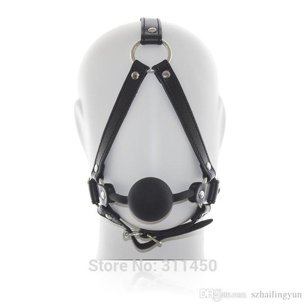 sexy Faux/Pu Leather Head Harnesses Restraint Ball Gag Sex Bondage Fetish Black Male Female Unisex