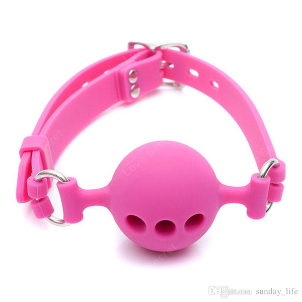 Free Shipping!S /M/L Size Full Silicone Ball Gag for Women Adult Game Head Harness Mouth Gagged Bondage Restraints Sex Products Sex Toy