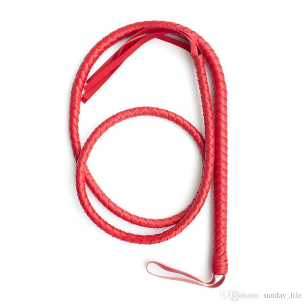 Free shipping!1PC Sexy Bondage 190cm Red Faux Leather Whip Sex Slave Horse Whips Flogger Sextoys Erotic Sex Toy Adult Products Tools