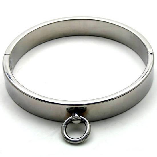 Male Luxury Stainless Steel Heavy Duty Collar / Thick Iron Locking Collar Mirror Polished