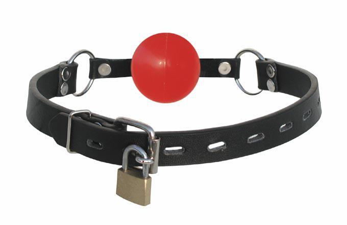 Soft Ball Gag with Lock (yellow/Black/Red)