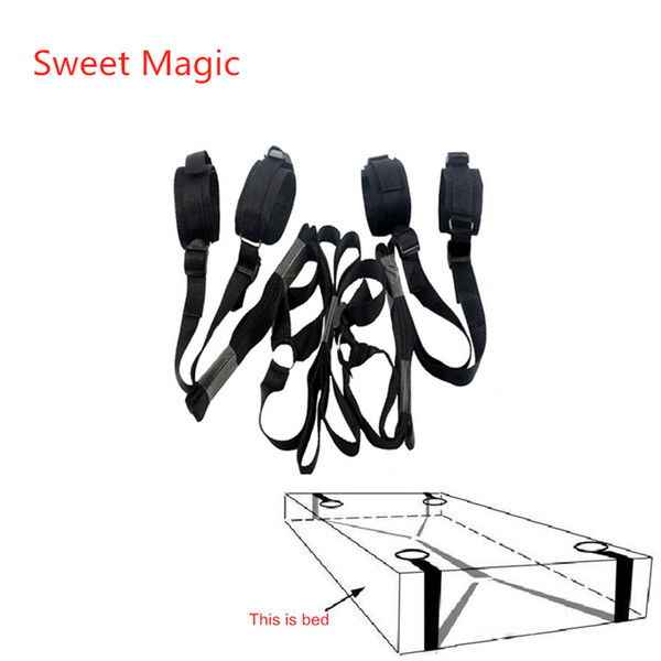 Sweet Magic Fetish Bondage Hidden Belt Temptation Kit Under the Bed Restraint System Binding Strap Hand Cuffs Ankle Cuff Bondage Collection