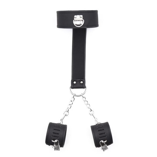 Bondage Slave Pu Leather Neck Collar Wrist Cuffs Restraints Belt Fetish Couples Toys Sex Products For Women Men Gay Adult Games