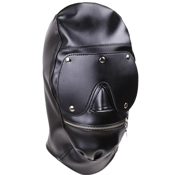 Faux Leather Hood Headgear Party Mask Bondage Slave Fetish Adult Games Erotic Couples Toys Sex Products For Women Men Gay hsx