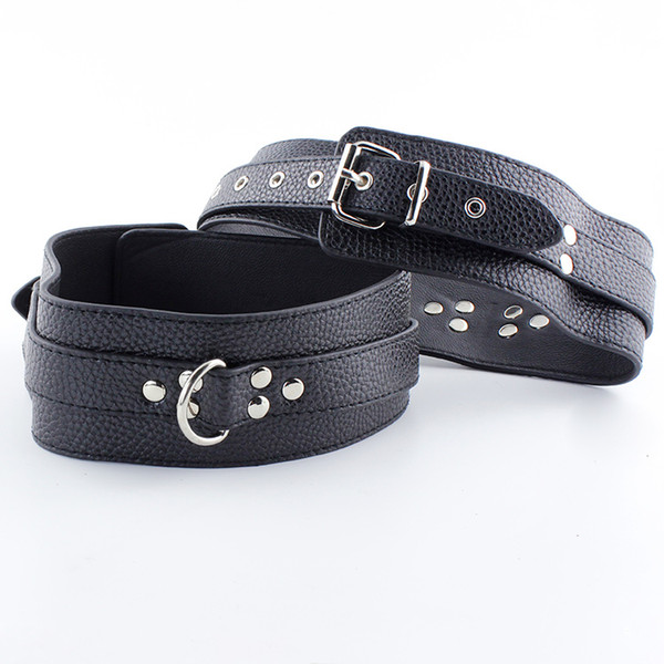 Thigh Cuffs Black Leather Upper Arm Cuffs Leg Restraints SM Bondage Sex Toys BDSM Fetish Erotic Toys Adult Game Fun Alternative Toys