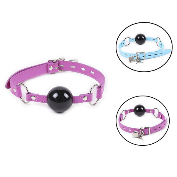 Sweet Magic Restraints Bondage Ball Gags With Lock for Woman Adjustable Sex Products Leather Mouth Gag Female Bondage Erotic Toys