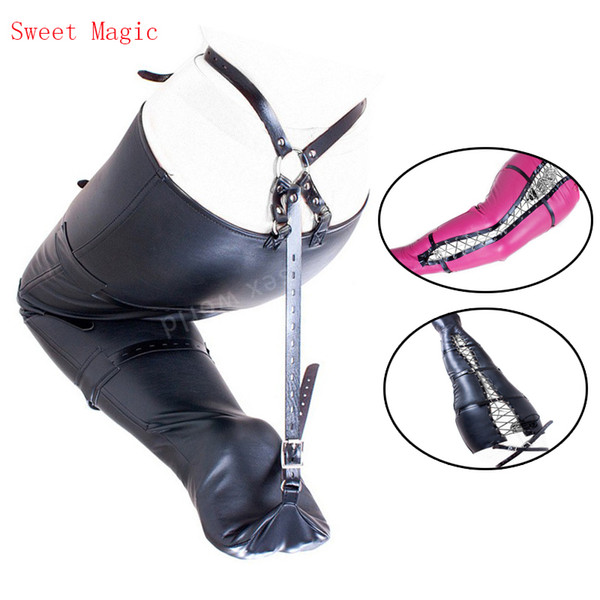 PU Leather Sex Bondage Slave Role Play Costumes Mermaid Body Sack Straitjacket For Couples BDSM Cosplay Restraint Leg Binder