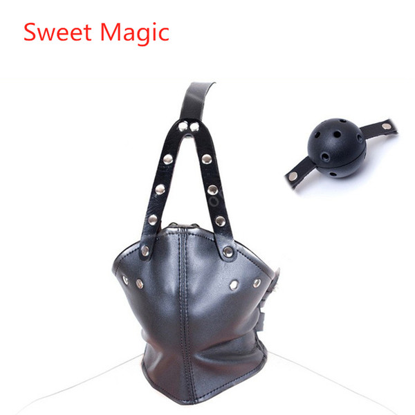 Sweet Magic BDSM Bondage Half Closed Mouth Ball Gags Mask Head Harness Mouth Mask Bondage Restraint Mask Slave Gear Role Play Adlut Game