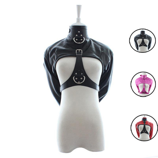 Sweet Magic Lock Down Leather Waist Cincher Underbust Corset with Spiked Collar,Open Breast Bra&Underwear,Club Wear Woman Bondage Sex Game