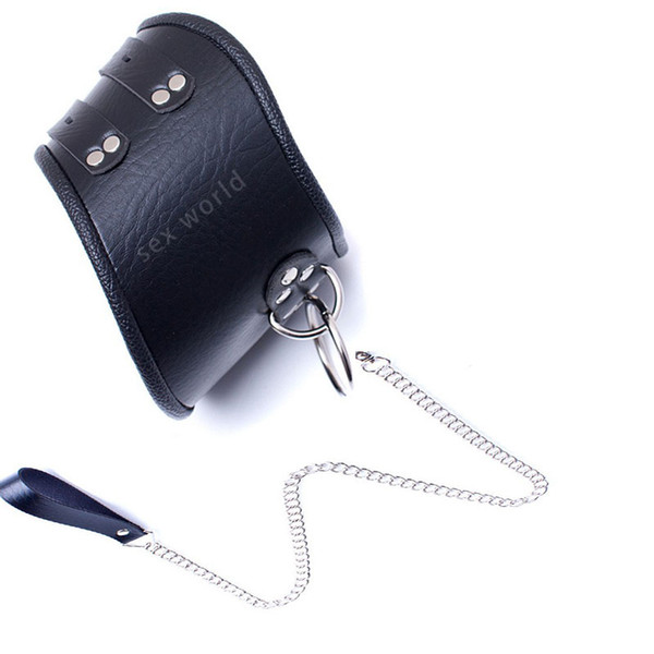 Sweet Magic PU Leather Accessorise Bondage Neck Collar With Chain BDSM Roleplay Erotic Posture Collar Adult Game Sex Toys