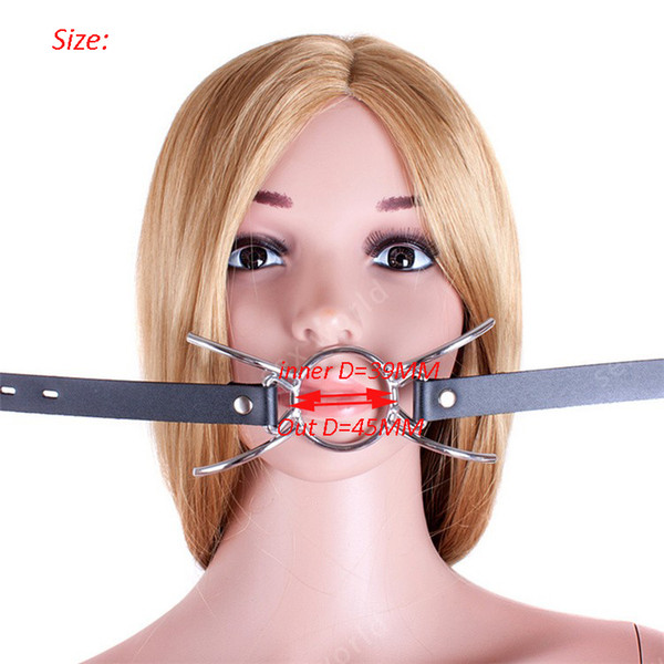 Sweet Magic Metal Stainless Steel Leather Adjustable Mouth Gag BDSM Bondage Accessories Erotic Toys Adult Game For Couples