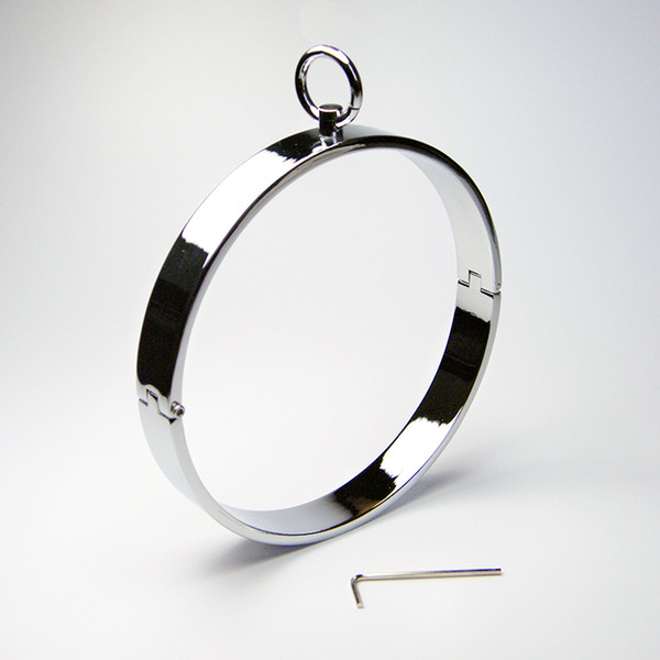 Newest Unisex Stainless Steel Neck Ring Collar Restraint Chastity Pins Locking Sex Games BDSM Toy 1pc