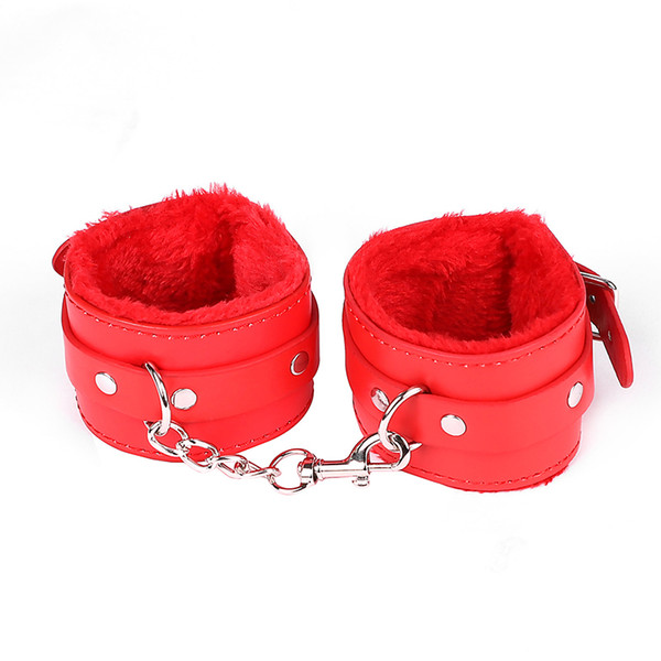 Sexy Adjustable PU Leather Plush Handcuff Ankle Cuff BDSM Bondage Sex Toy Restraints Sex Bondage Accessories for Adult Game