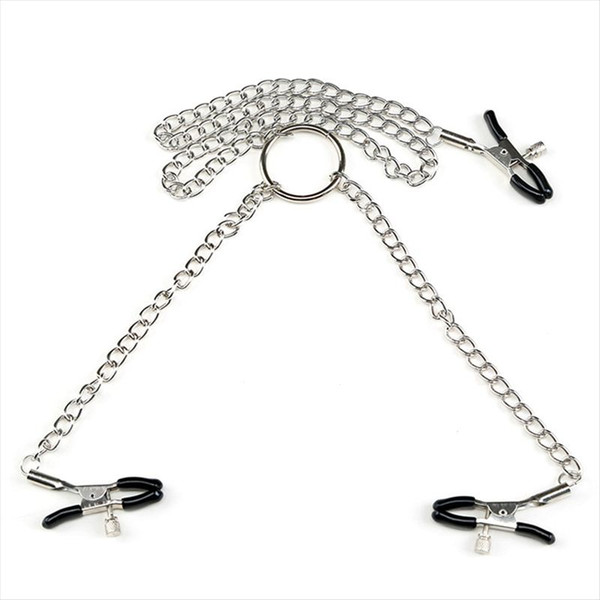 BDSM Bondage Sex Toys Nipple Clamps Clit Clamps Set with Metal Chain Nipples Rings Adult Sex Nipple Toy for Women